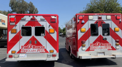An Ambulance awaiting an emergency call